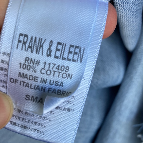 Frank & Eileen Grayson Denim Chambray Distressed Button Front Shirt - Picture 11 of 12